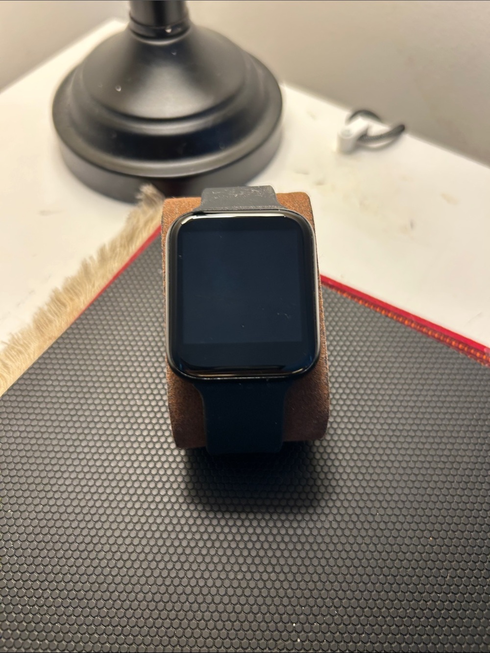Black Smartwatch with Black Silicone Band